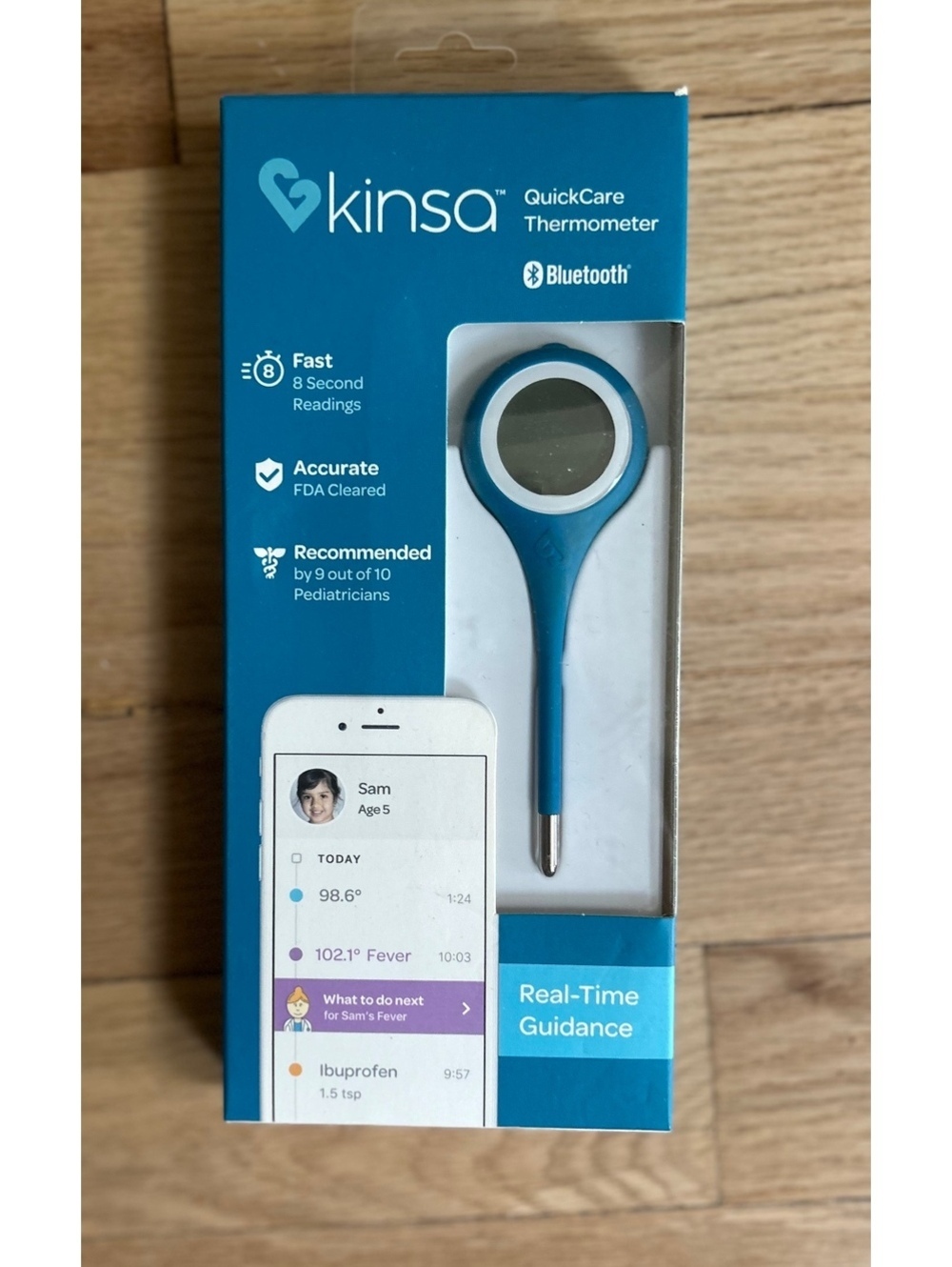Kinsa QuickCare Bluetooth Thermometer - Real-Time Guidance, 8 Second Readings